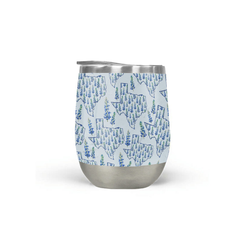 Texas Blue Bonnet Wine Tumbler