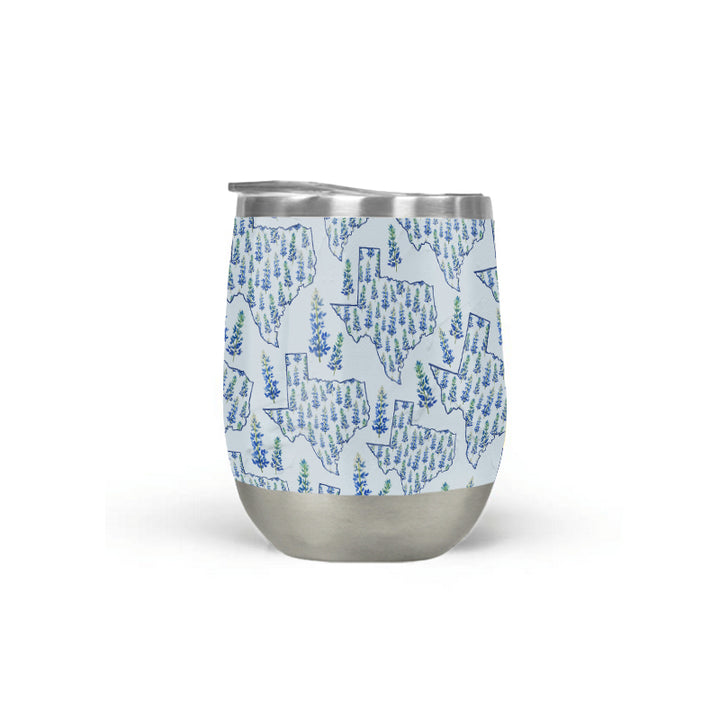 Texas Blue Bonnet Wine Tumbler