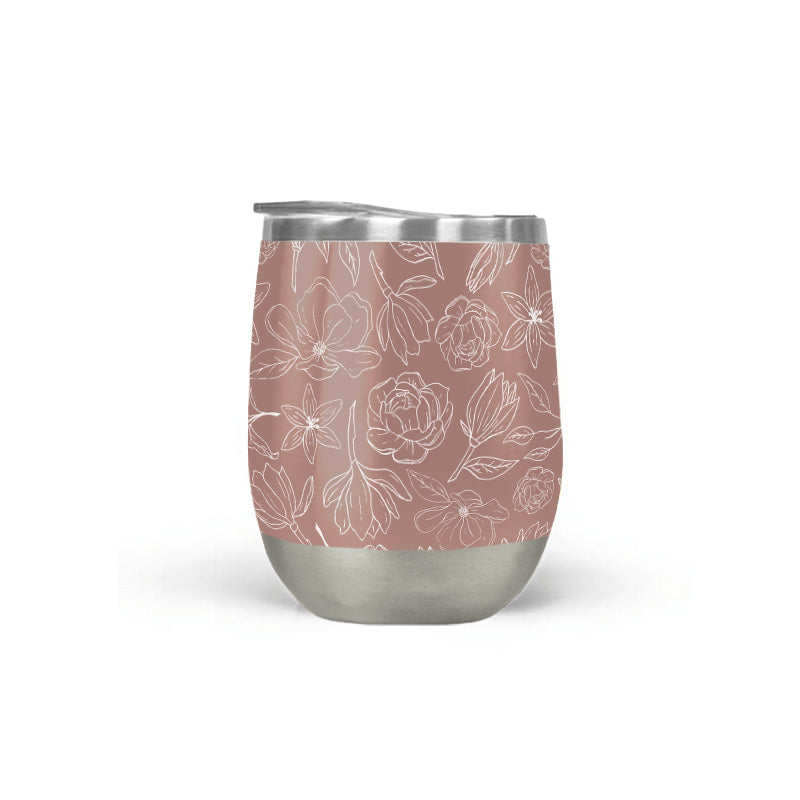 Mauve Magnolia Wine Tumbler
