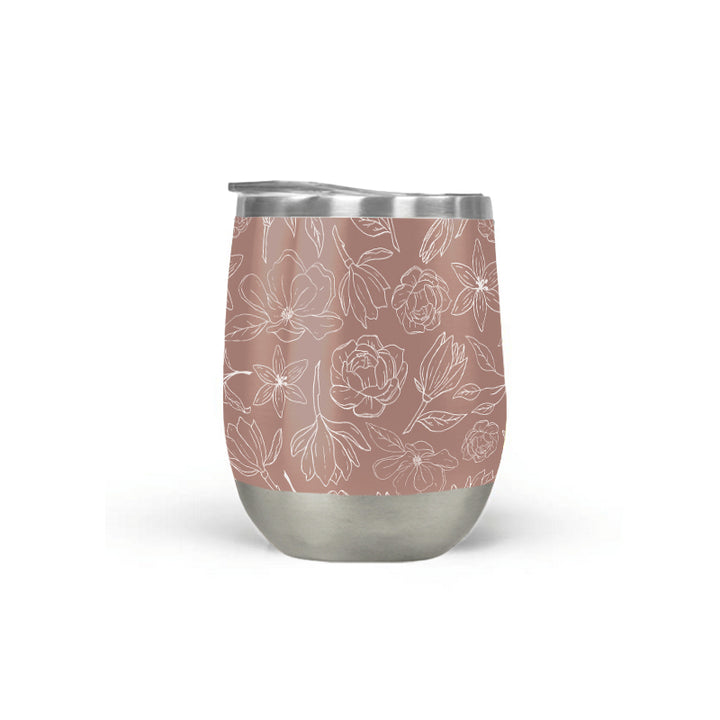 Mauve Magnolia Wine Tumbler