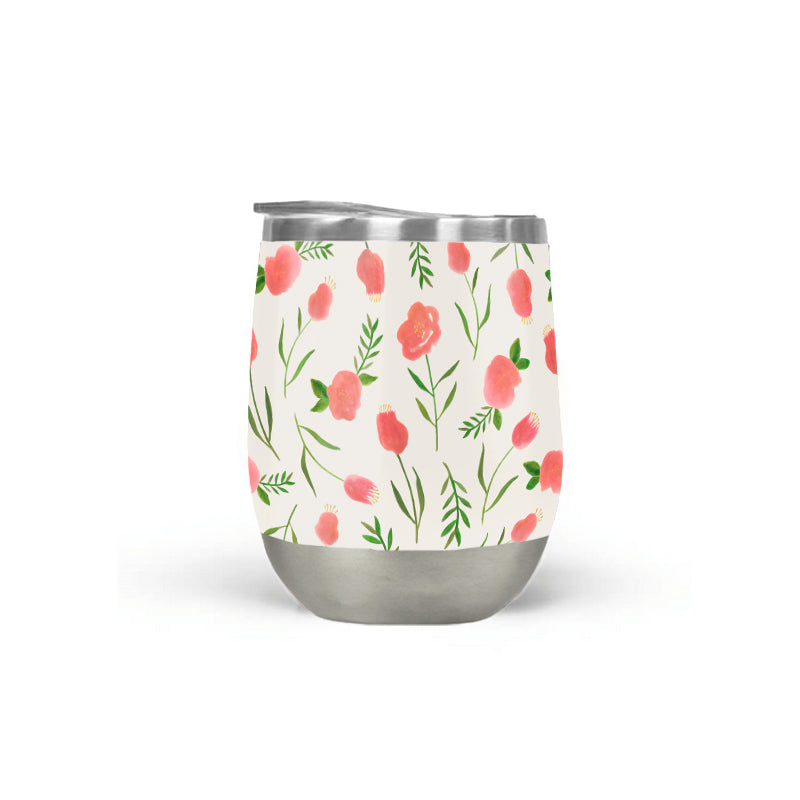 Spring Watercolor Wine Tumbler