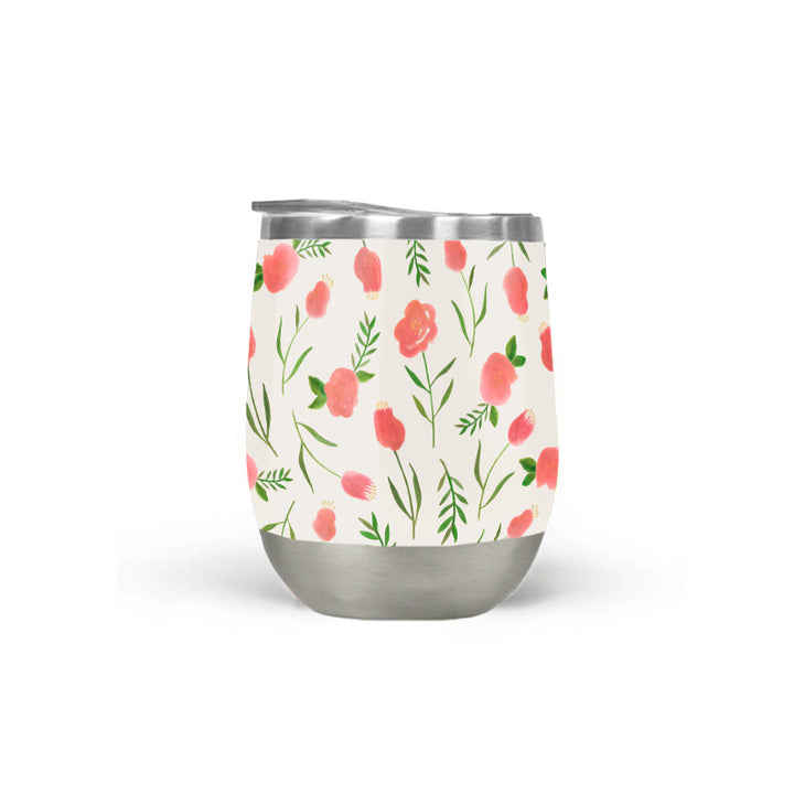 Spring Watercolor Wine Tumbler