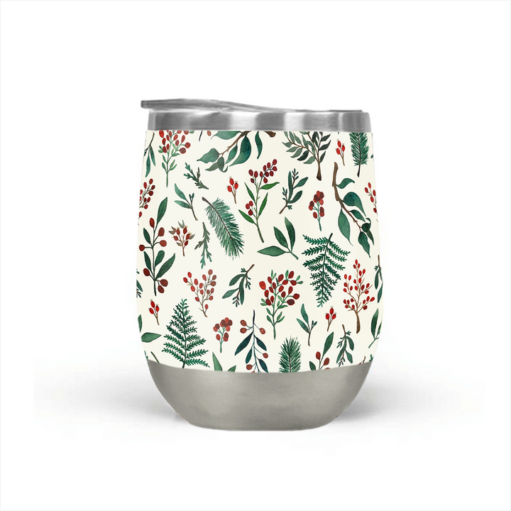 Christmas Berries Wine Tumbler