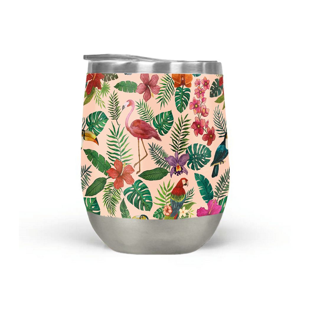 Tropical Bird Wine Tumbler
