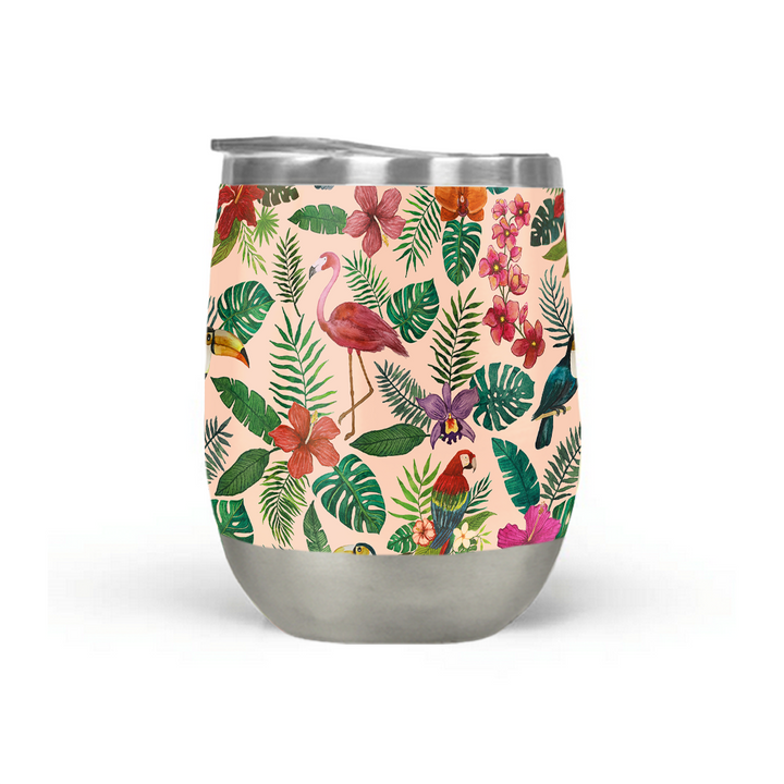 Tropical Bird Wine Tumbler